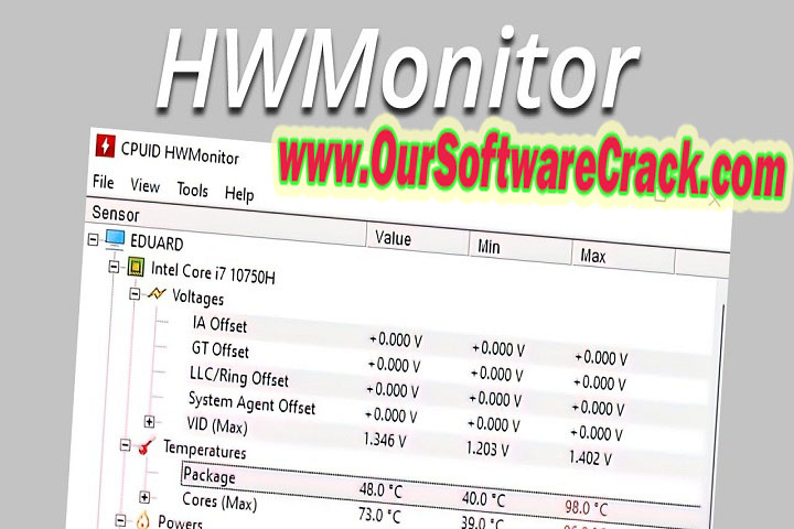 CPUID HWMonitor Pro v1.47 Free Download with keygen 