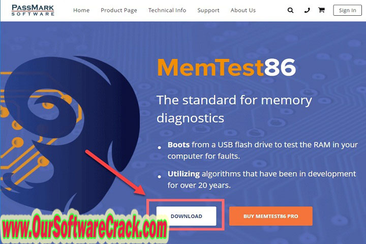PassMark MemTest86 Pro 10.1 Free Download with patch
