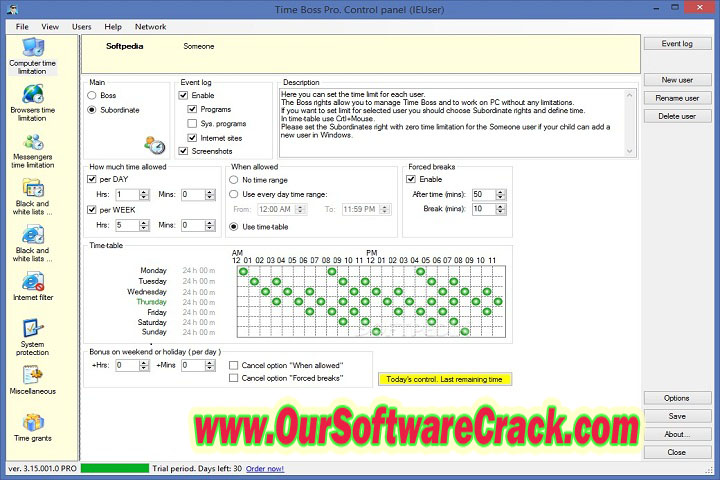 Time Boss Pro 3.35.001 PC Software