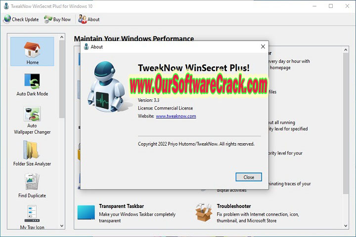 TweakNow WinSecret Plus v3.4 PC Software