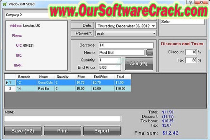 Vladovsoft Sklad Plus 12.0.0 PC Software