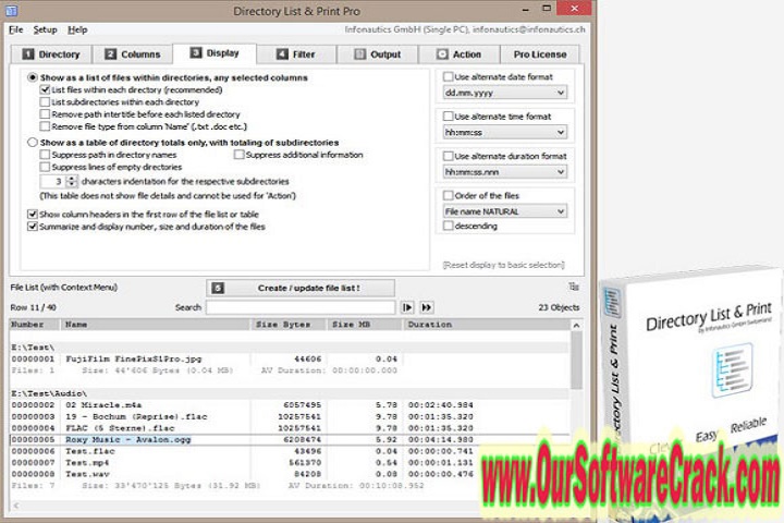 Directory List Print Pro 4.25 PC Software