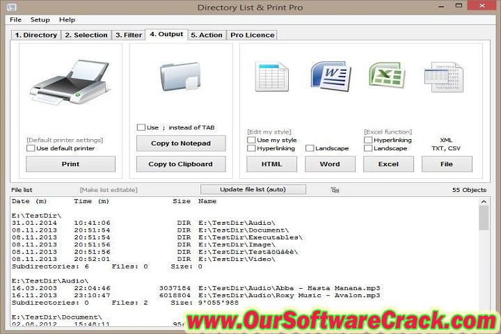 Directory List Print Pro 4.25 PC Software