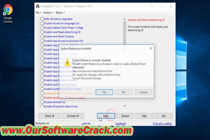 DoNotSpy 111.1.0.0 PC Software with crack