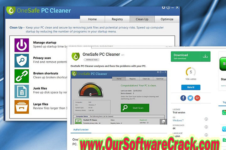 OneSafe PC Cleaner Pro 9.2.0.1 PC Software with patch