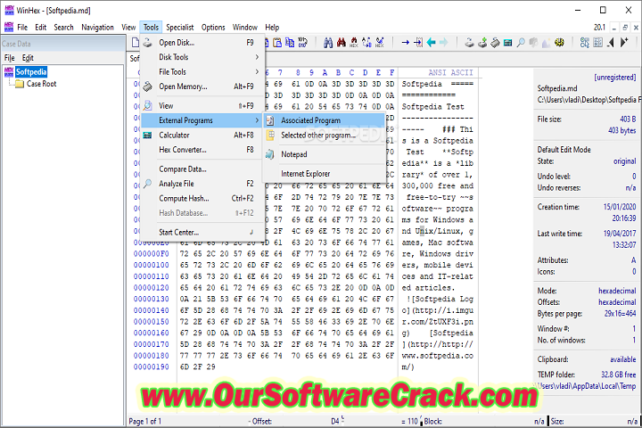 WinHex 20.8 PC Software with crack