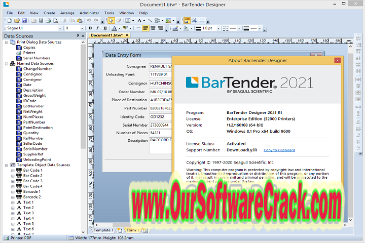 BarTender Enterprise 2022 R5 11.3.197998 PC Software with crack