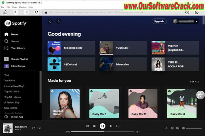 TuneKeep Spotify Music Converter 3.2.6 PC Software with crack