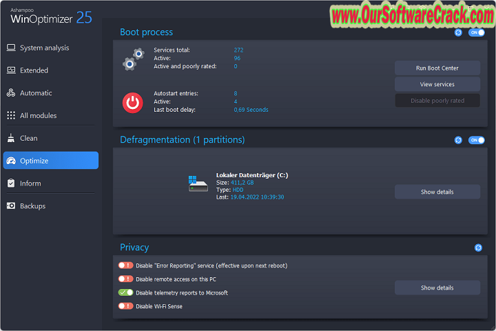 Ashampoo Win Optimizer 26.00.11 PC Software with keygen