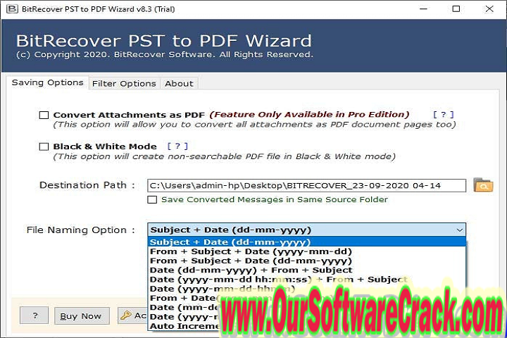 Bit Recover PST to PDF Wizard 8.6 PC Software with patch