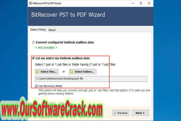 Bit Recover PST to PDF Wizard 8.6 PC Software with crack