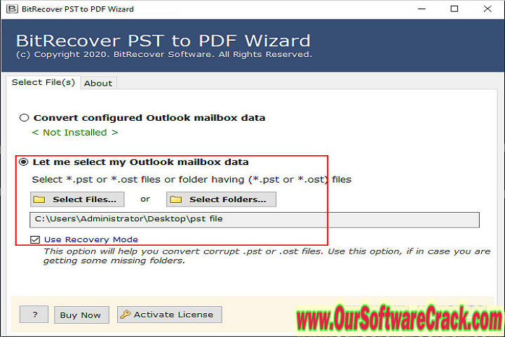 Bit Recover PST to PDF Wizard 8.6 PC Software with keygen