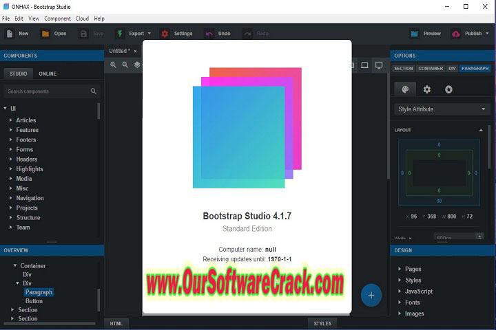 Bootstrap Studio Pro 6.3.0 PC Software with patch