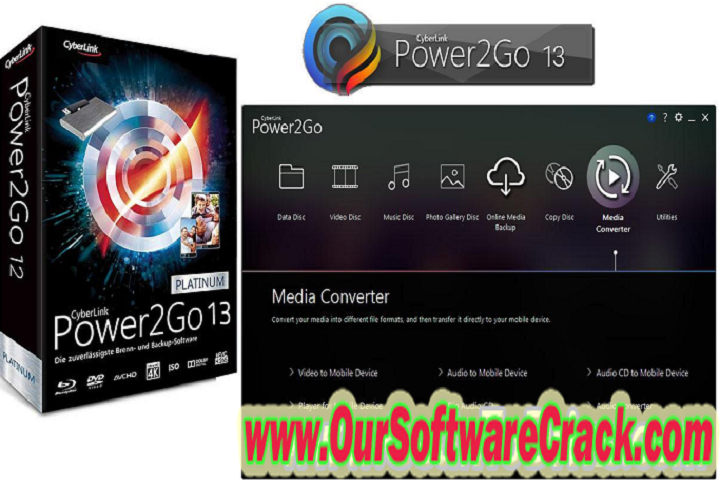 Cyber Link Power2Go Platinum 13.0.5318.0 PC Software with crack