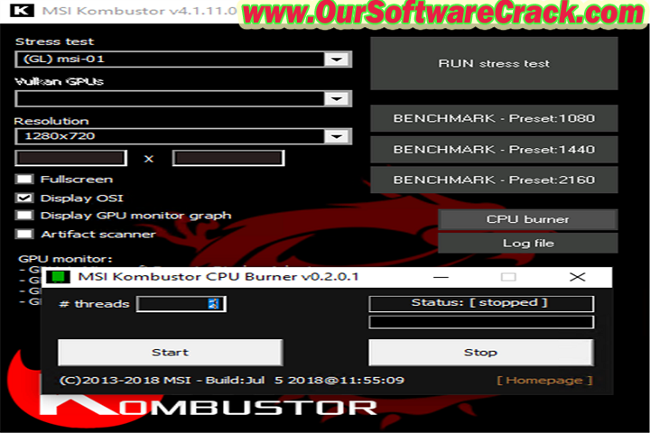 MSI Kombustor 2023 v4.1.25.0 PC Software with keygen