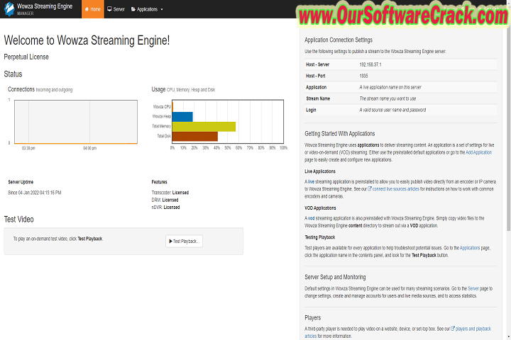 Wowza Streaming Engine v4.8.17 PC Software with patch
