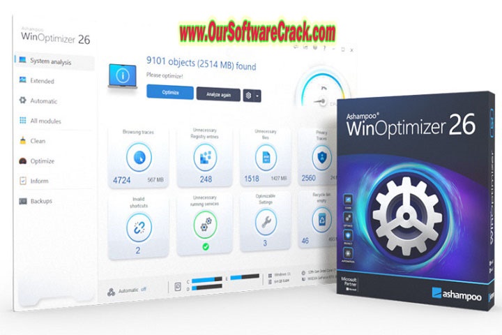 Ashampoo Win Optimizer v26.00.11 PC Software with keygen