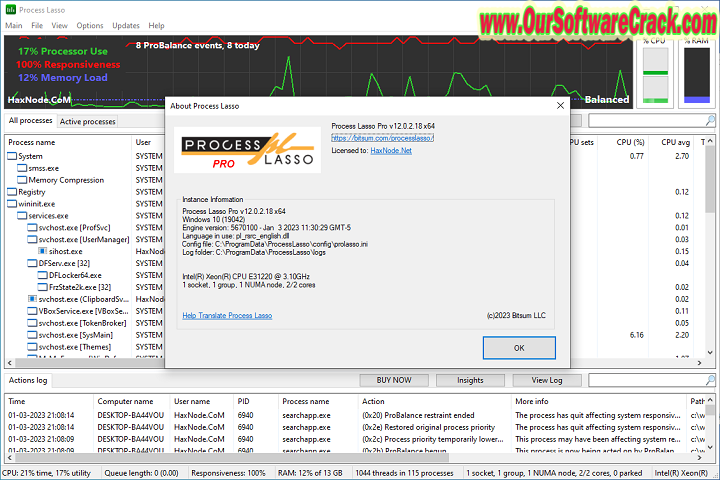 Bitsum Process Lasso Pro v12.0.2.18 PC Software with keygen