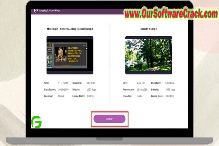 Apeaksoft Video Fixer v1.0.16 (x64 bit) Software Our Software Crack