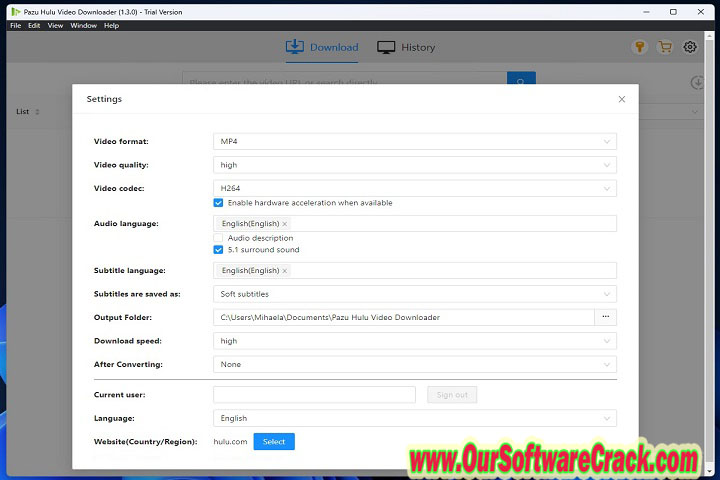 Pazu Hulu Video Downloader v1.4.09 (x64 bit) Software Our Software crack